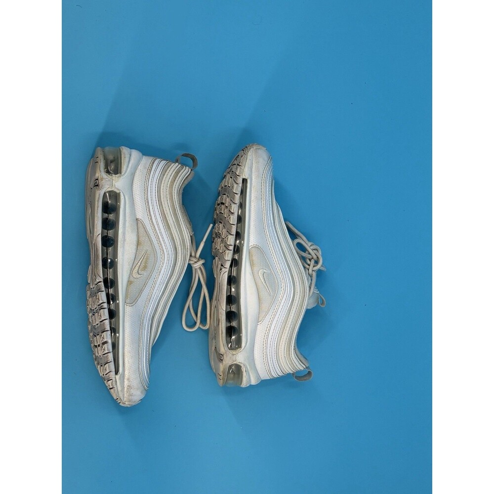 Nike Air Max 97 GS 5.5Y White Metallic Silver Sneakers 921522-104
